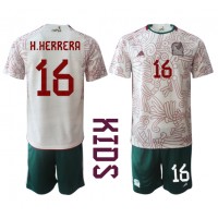 Echipament fotbal Mexic Hector Herrera #16 Tricou Deplasare Mondial 2022 pentru copii maneca scurta (+ Pantaloni scurti)